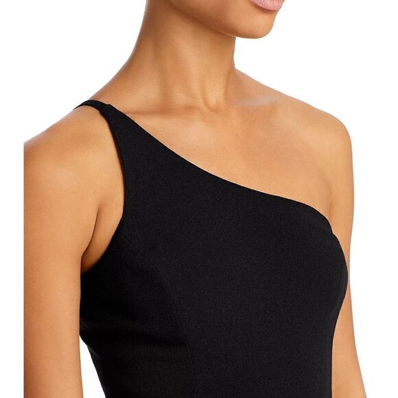 Dress The Population Black Amy One Shoulder Crepe Gown Dress Size XS NEW - Picture 9 of 12